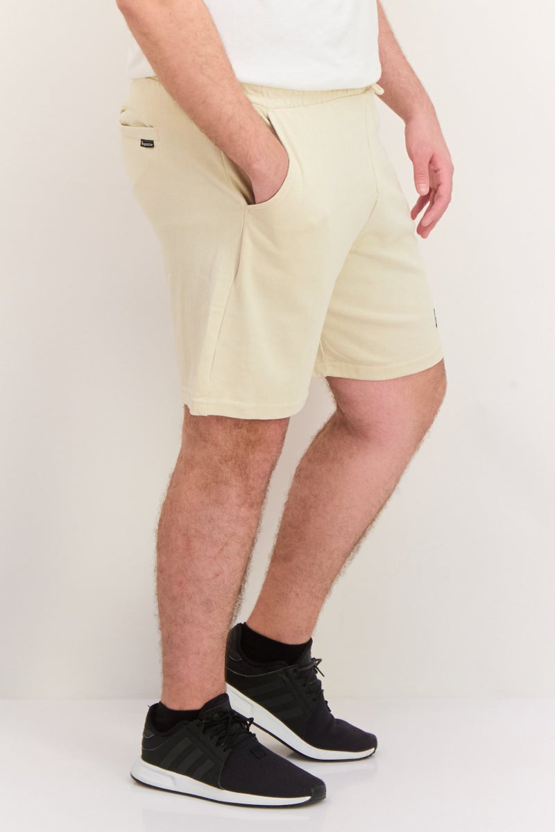 Gotcha Men Brand Logo Basic Shorts, Light Beige - Image 2
